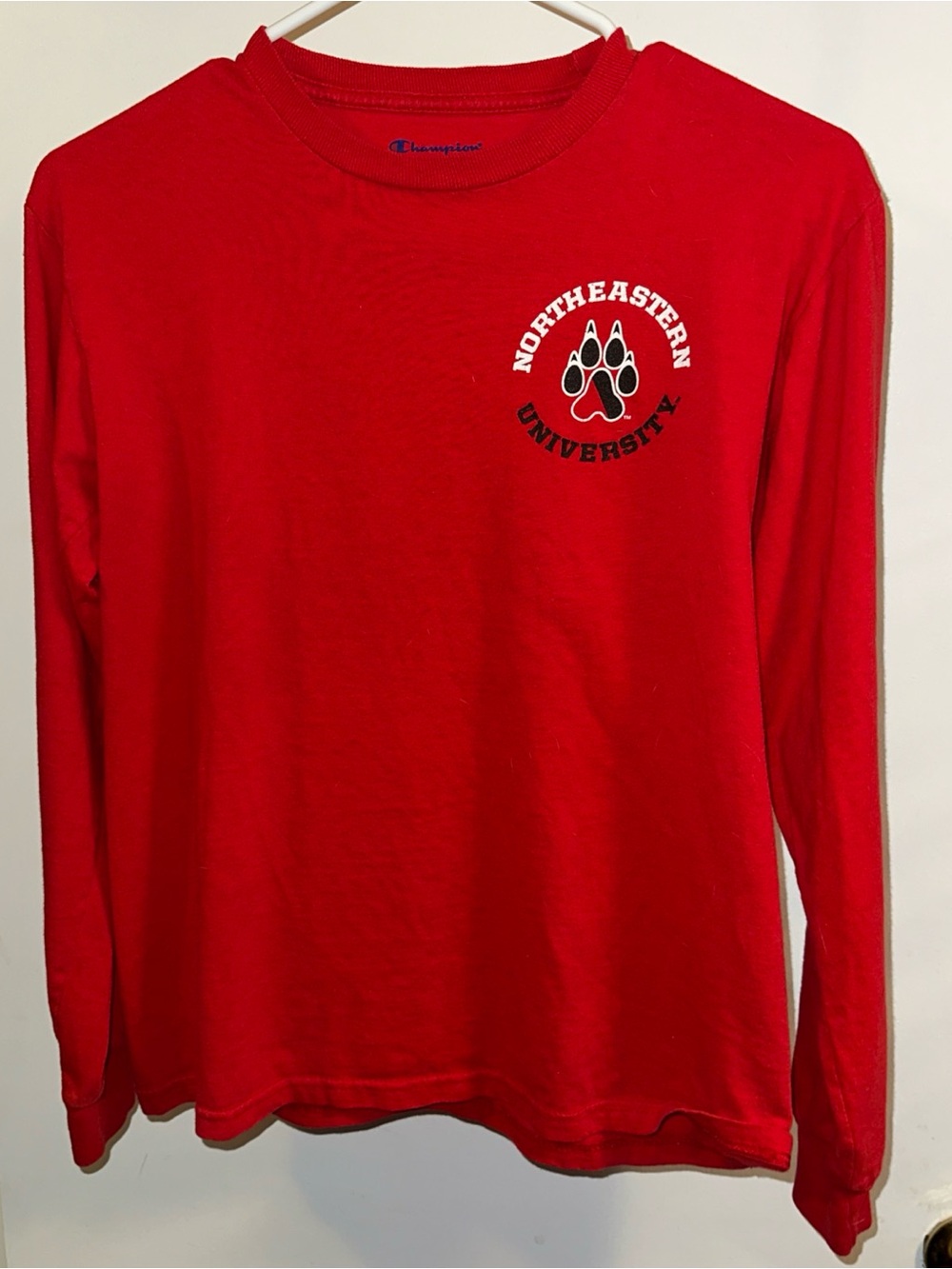 Northeastern university long sleeve shirt youth large. Champion